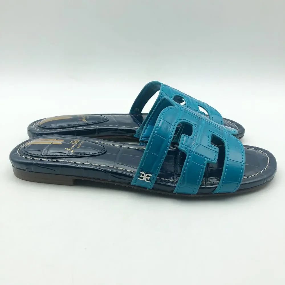 Sam Edelman Girls Bay Slide Sandals US 13 M EU 31 Navy Blue Leather NIB